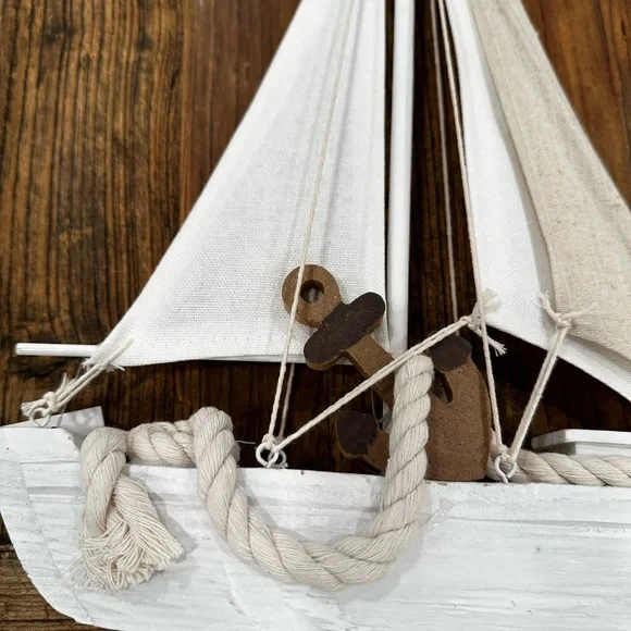 Home decor White and Beige Sailboat Wall Decor - Picture 2 of 2